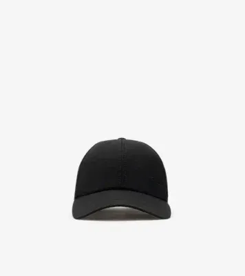 Gabardine Baseball Cap in Black/sand beige