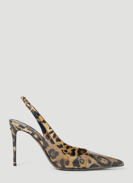 Kim Leopard Print Slingback Heels