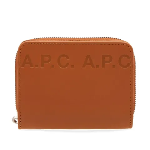 A.P.C. Emmanuel Logo Leather Zip Wallet