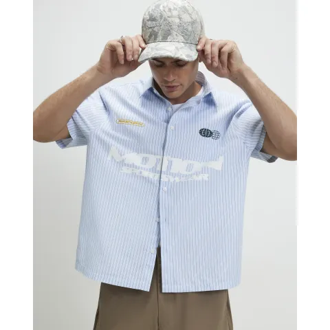 River Island Boxy Fit Striped Motion Shirt