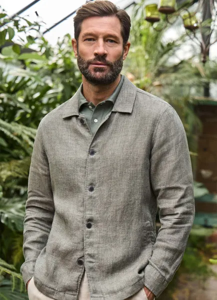 Linen Blouson Overshirt
