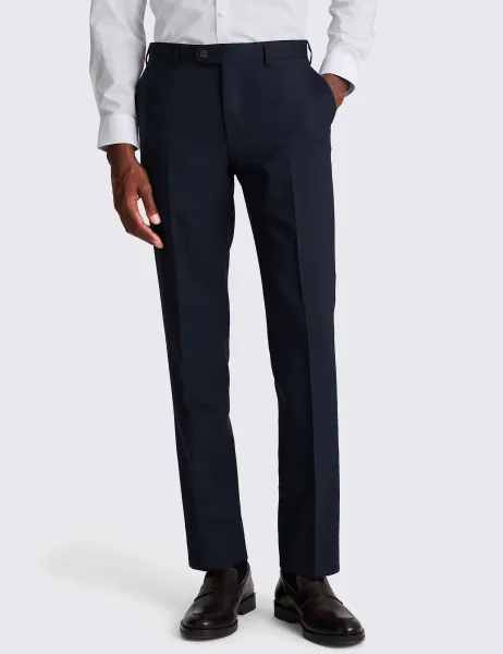 Moss Tailored Fit Italian Pure Wool Suit Trousers Navy