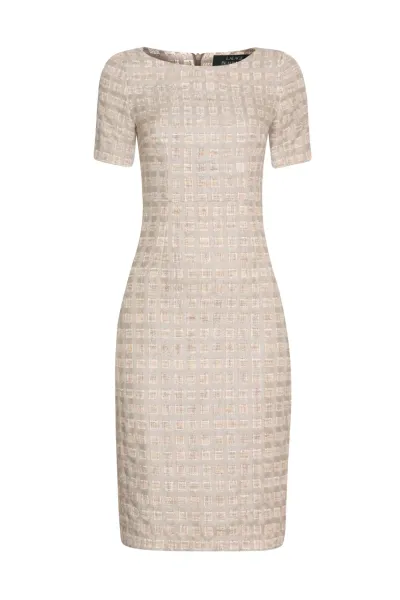 Taupe/Ivory Summer Tweed Dress - Angie