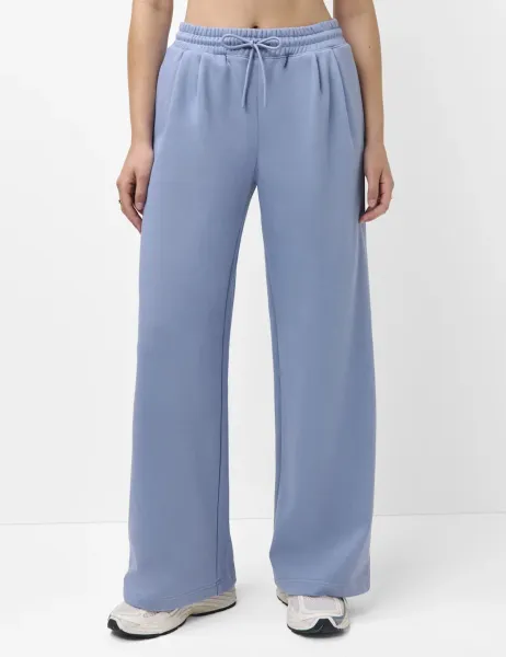 Sweaty Betty Revive Cotton Rich Wide Leg Joggers Blue Denim