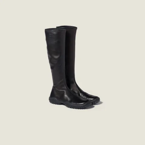 Stretch nappa leather boots