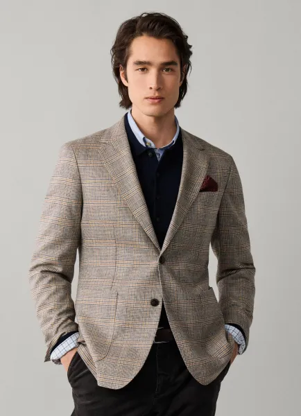 Hackett Silk-Wool Glencheck Blazer - Woven in Italy
