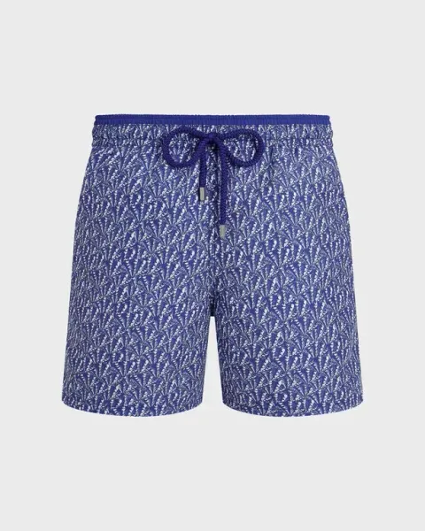 Vilebrequin Men Bicolor Swim Shorts Graphic Shells