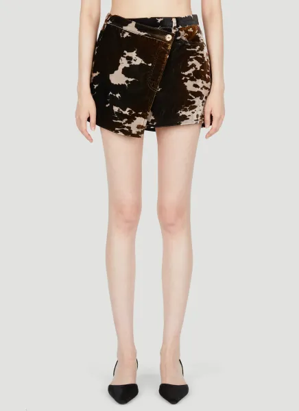 Velvet Cow Print Mini Skirt