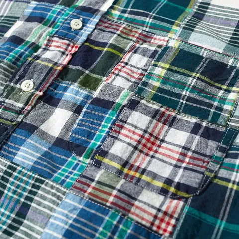 Short Sleeve Popover Patchwork Shirt