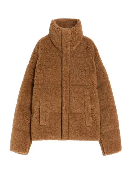 Cropped Wool Down Jacket Camel
