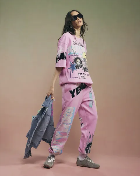 River Island Year Zero Graphic Joggers