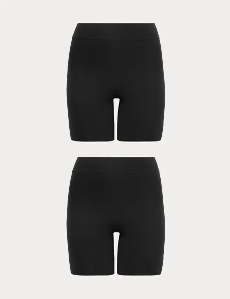 Body by M&S 2 Pack Body Invisibles Anti-Chafe Shorts Black