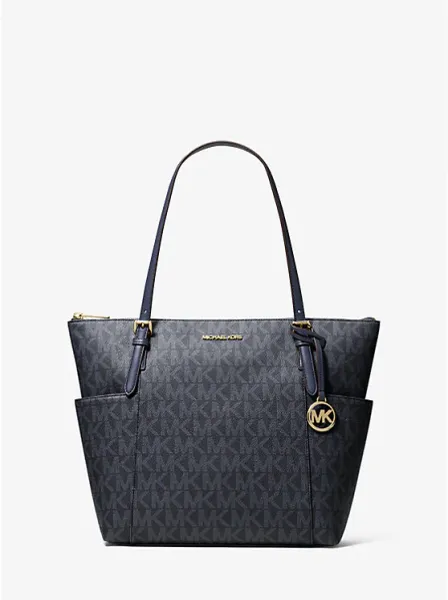Michael Kors Charlotte Medium Signature Logo Top-Zip Tote Bag