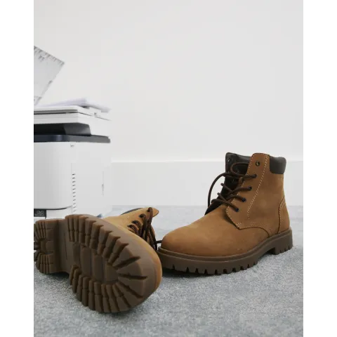 River Island Nubuck Leather Lace Up Boots