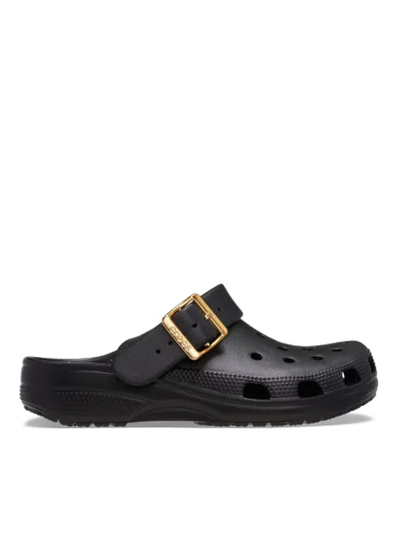 Crocs Buckle Flat Clogs Black