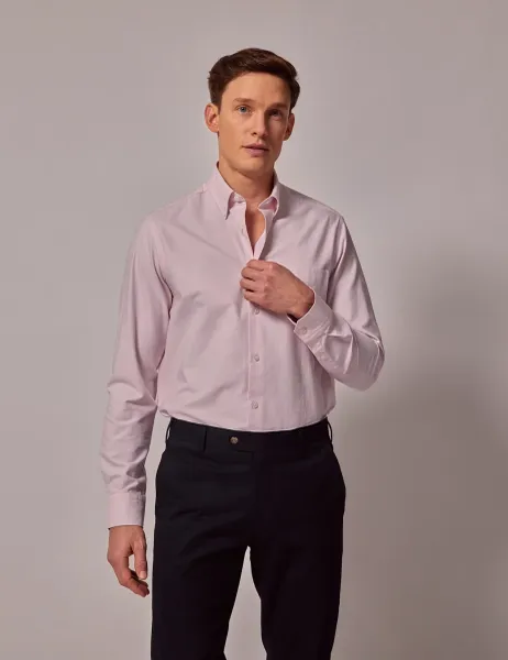 Hawes & Curtis Regular Fit Pure Cotton Oxford Shirt Pink