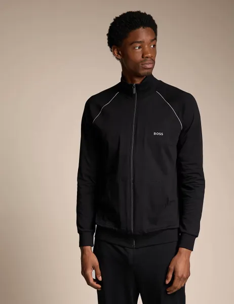 Boss Cotton Rich Zip Up Jacket