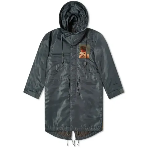Oversized Parka Jacket With Face Print