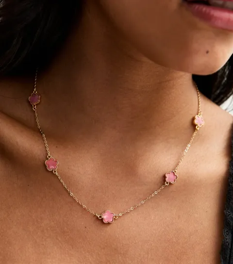 Pink Flower Necklace