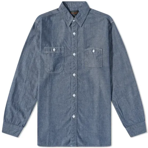 Indigo Herringbone Work Shirt