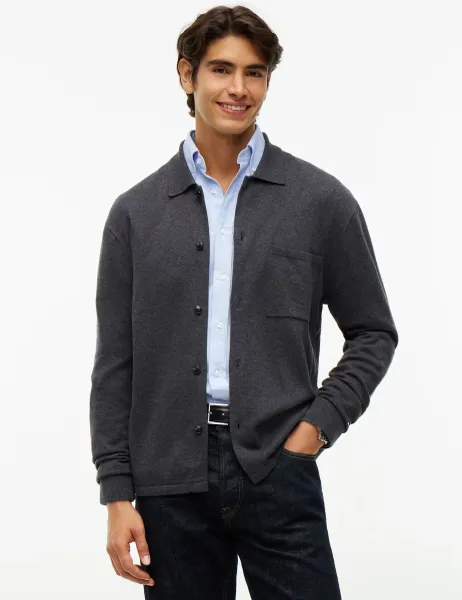 Tommy Hilfiger Regular Fit Pure Cotton Overshirt Grey