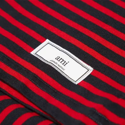 AMI Long Sleeve Border Crew Tee