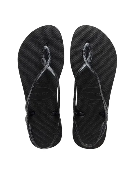 Havaianas Ankle Strap Flat Flip Flops Black