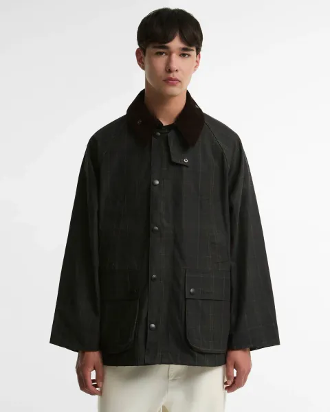 Tartan Oversized Bedale Waxed Jacket