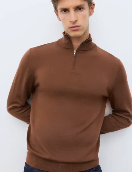 Autograph Pure Extra Fine Merino Wool Half Zip Jumper Topaz
