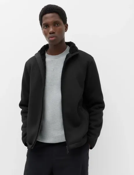 Marks & Spencer Knitted Fleece Jacket Black