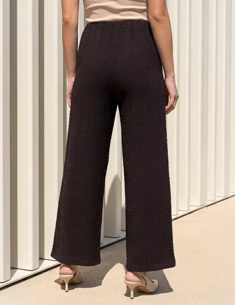 Roman Petite Textured Trousers Chocolate