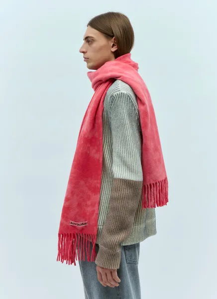 Narrow Tie-Dye Wool Scarf
