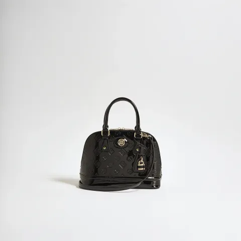 River Island Patent Embossed Monogram Bag