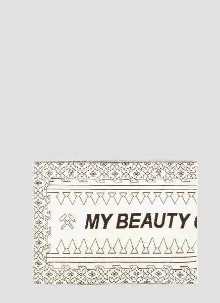 My Beauty Offends You Intarsia Knit Scarf