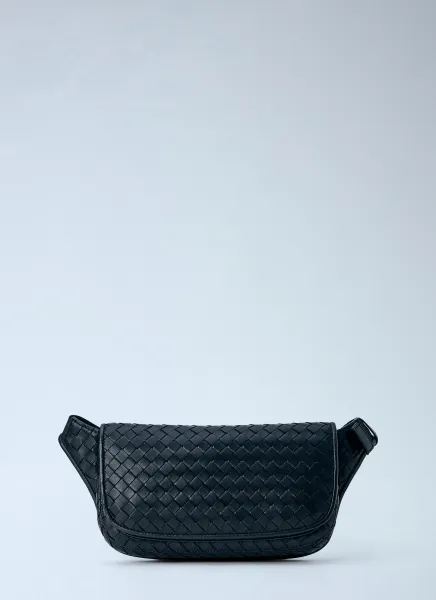 Intrecciato Woven Leather Belt Bag