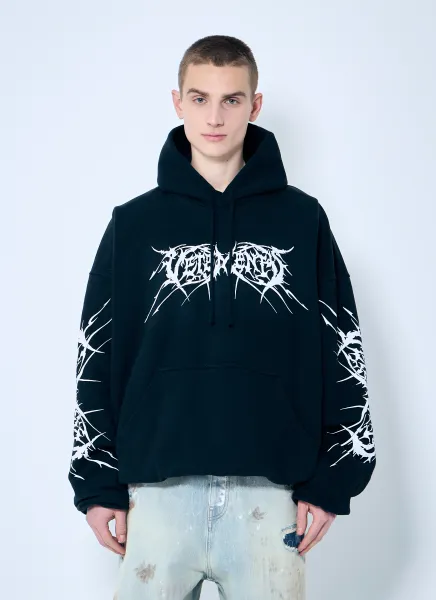 Death Metal Cropped Hooded Sweatshirt