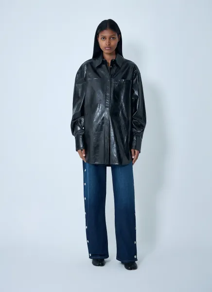Leather Overshirt Jacket