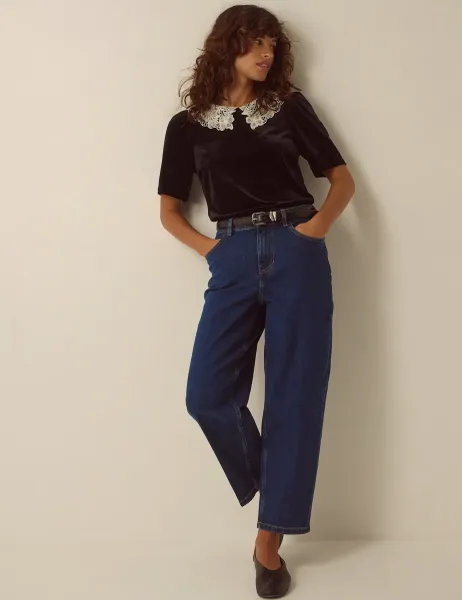Monsoon Button Front Barrel Jeans