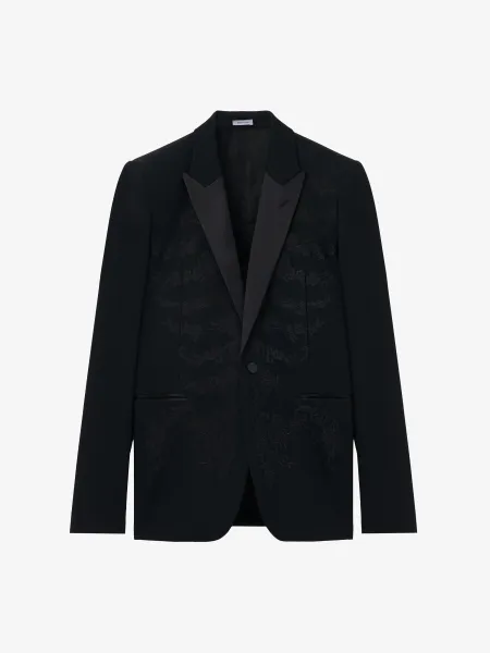 Lace Ribcage Embroidery Single-breasted Jacket