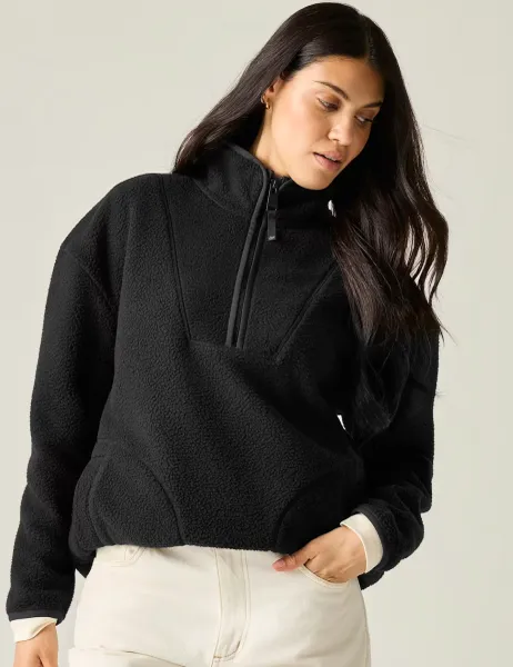 Regatta Frankie Borg Funnel Neck Longline Sweatshirt Black