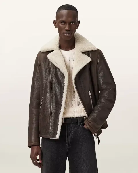Xylon Shearling Biker Jacket