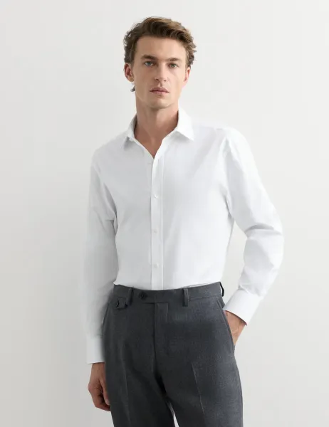 Jaeger Regular Fit Pure Cotton Luxury Oxford Shirt White