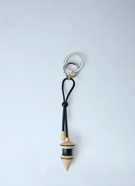 Black Stripes Pendulum Bag Charm