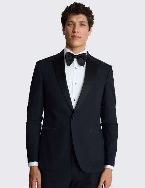Moss Slim Fit Stretch Tuxedo Jacket Navy