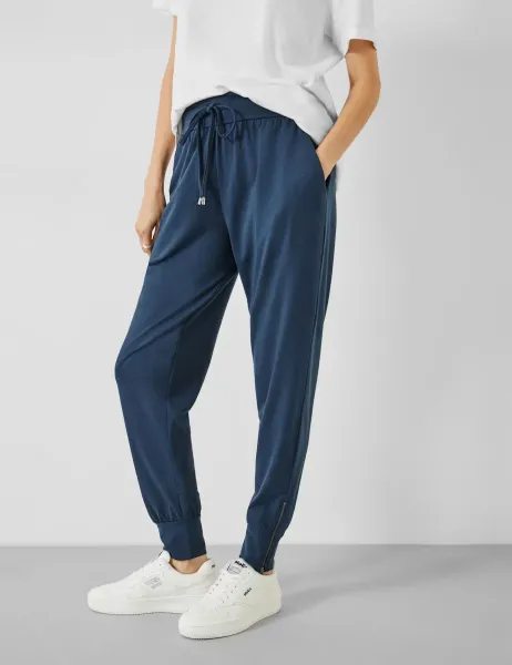 HUSH Modal Blend Tapered Cuffed Joggers Dark Navy