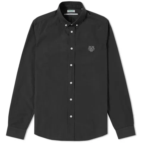 Button Down Tiger Poplin Shirt