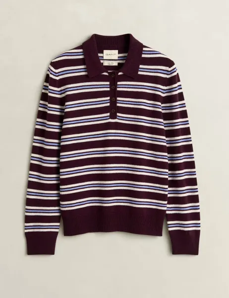 Gant Pure Lambswool Striped Knitted Rugby Top