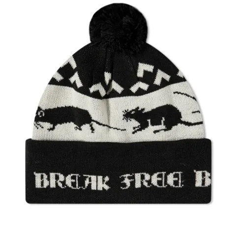 Last Resort Rat Race Pom-Pom Fold Beanie