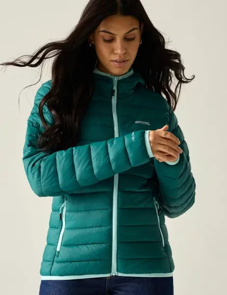 Regatta Marizion Hooded Quilted Padded Jacket Green