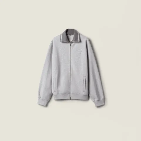 Zippered cotton fleece jacket